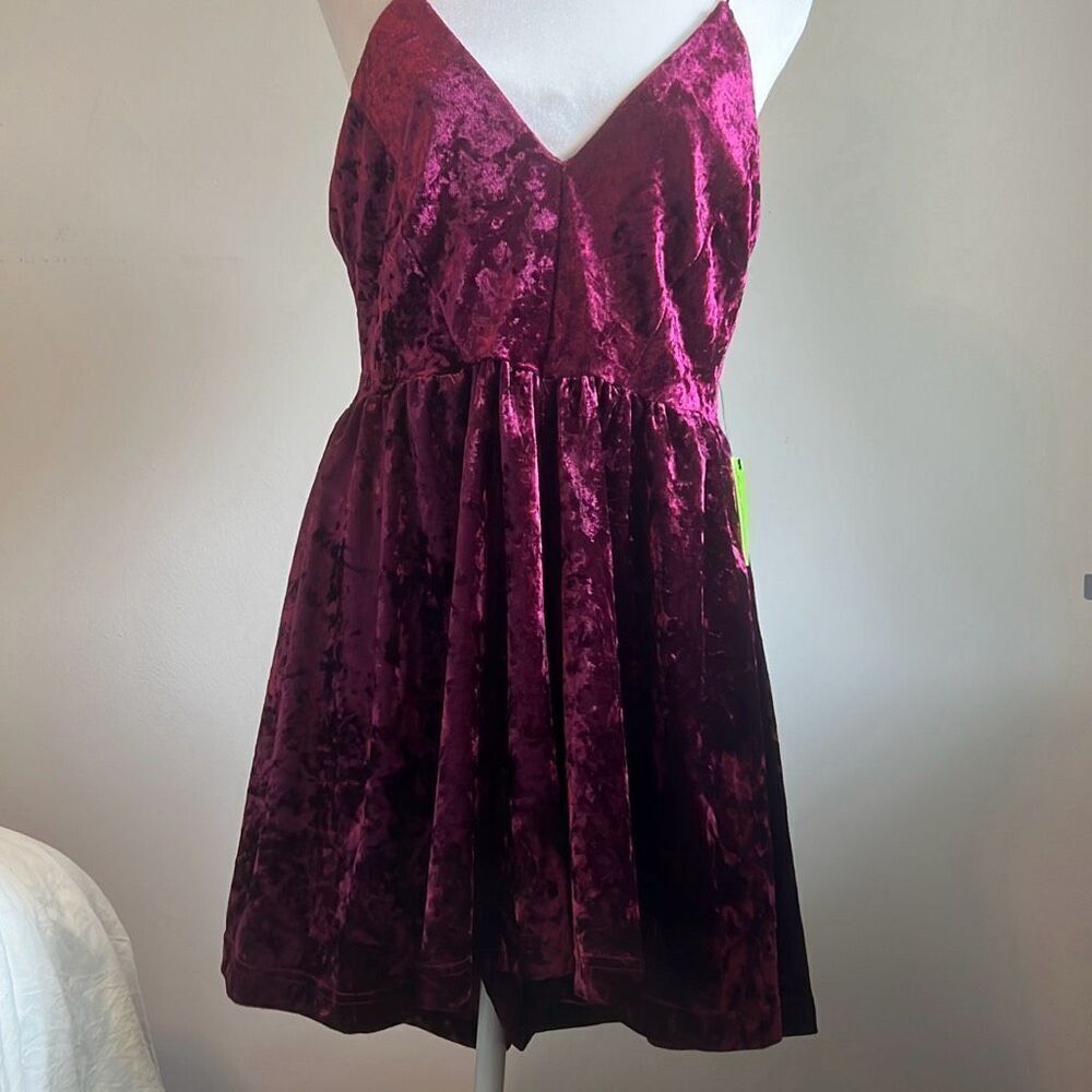 Sam Edelman Velvet Romper in Deep Berry